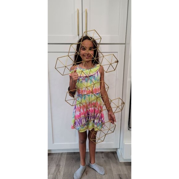 Glam metal abstract gold wall decor. very large light wight art piece honeycomb - Picture 10 of 12